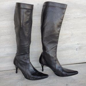 Cole Haan black knee high heeled boots (7.5)